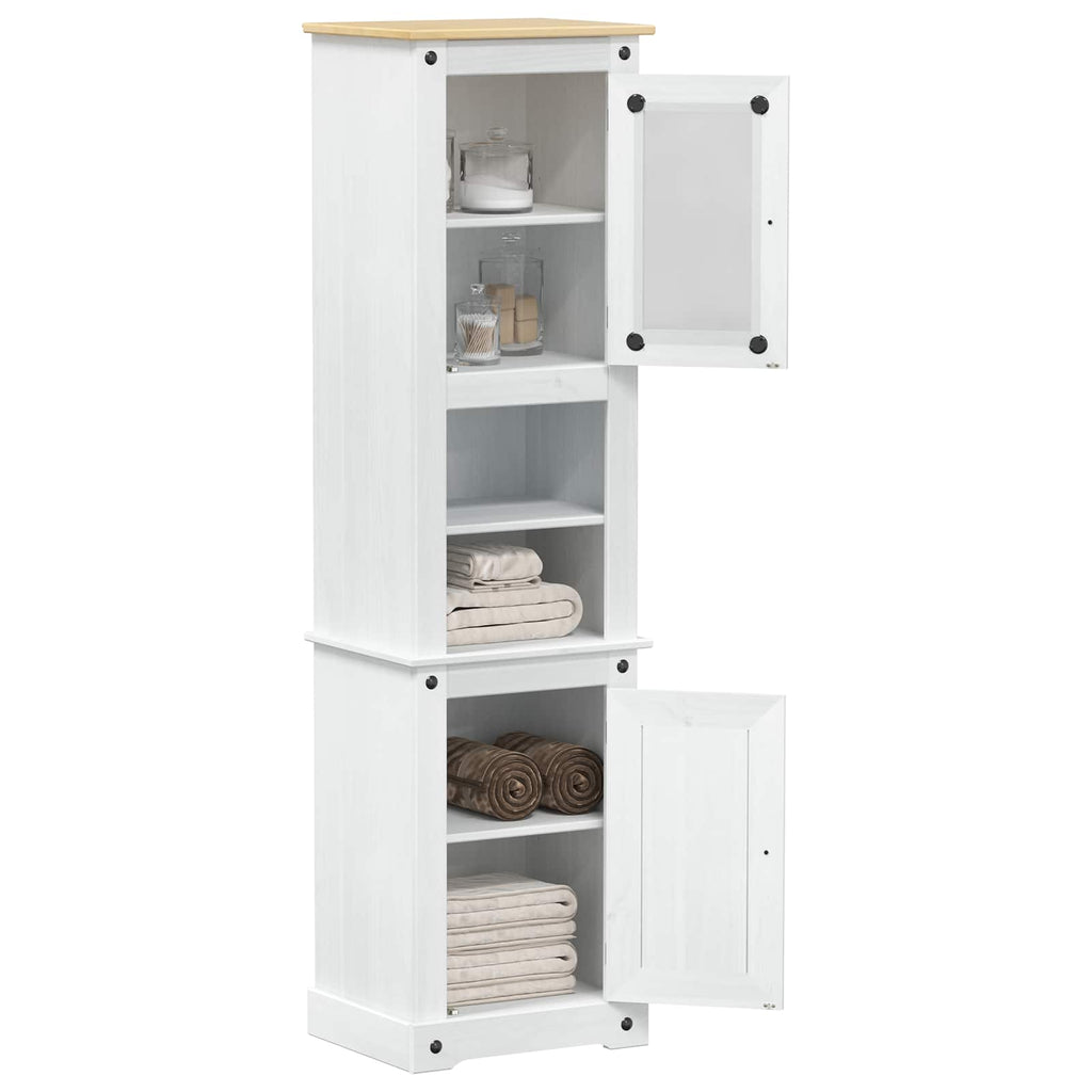 vidaXL Szafka Łazienkowa Biały 50 x 40 x 185 cm Lite drewno sosnowe
