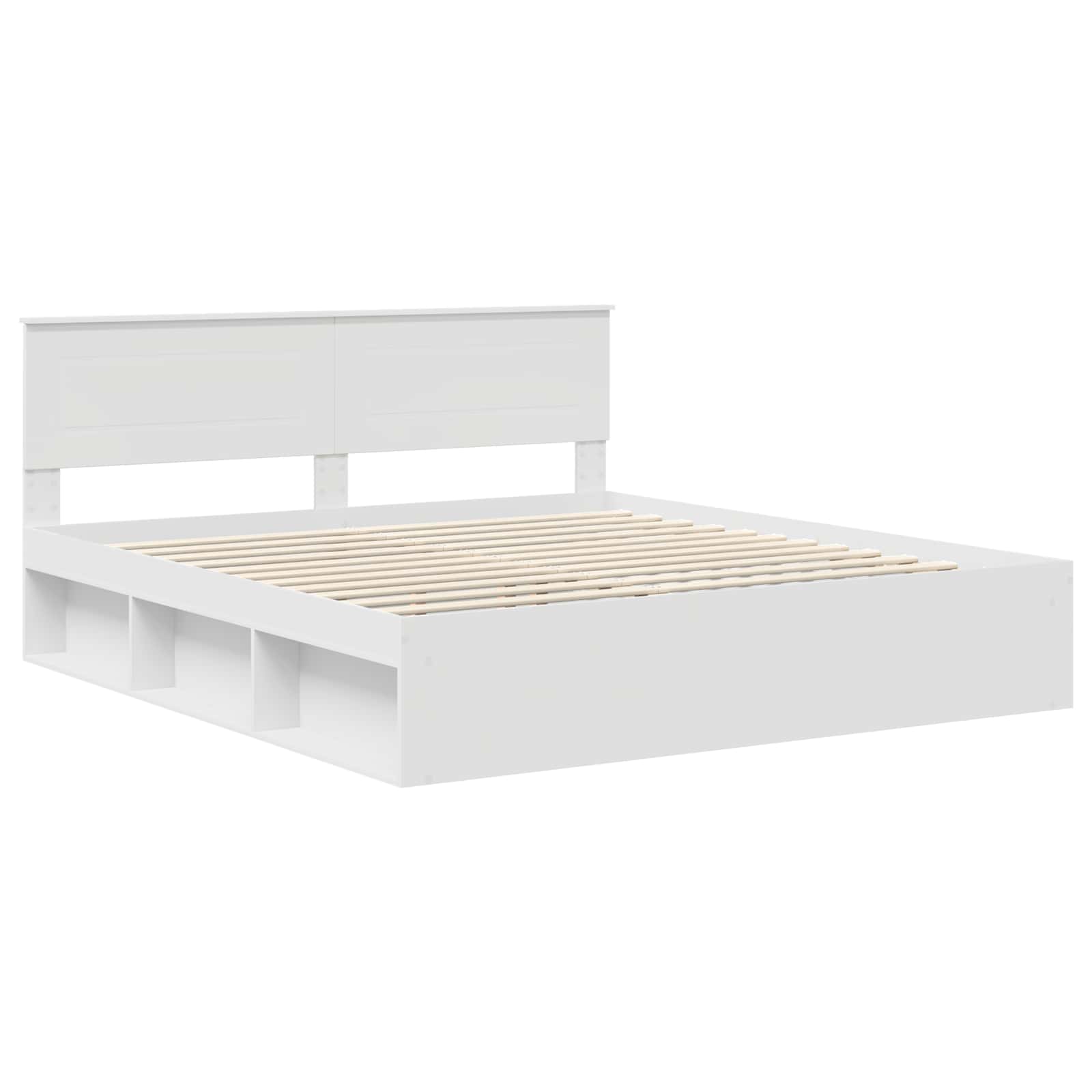 vidaXL Ramka łóżka Biały 200 x 200 cm Materiał drewnopochodny