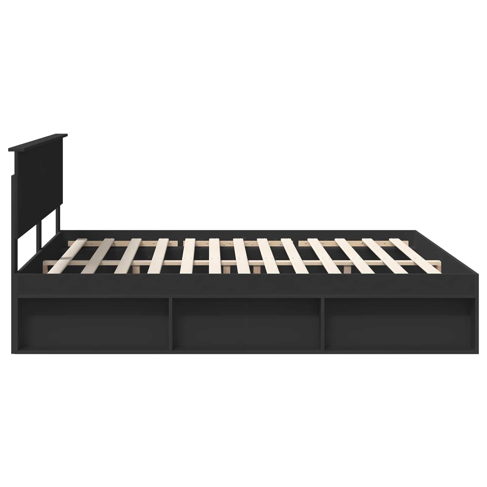 vidaXL Ramka łóżka Czarny 200 x 200 cm Materiał drewnopochodny