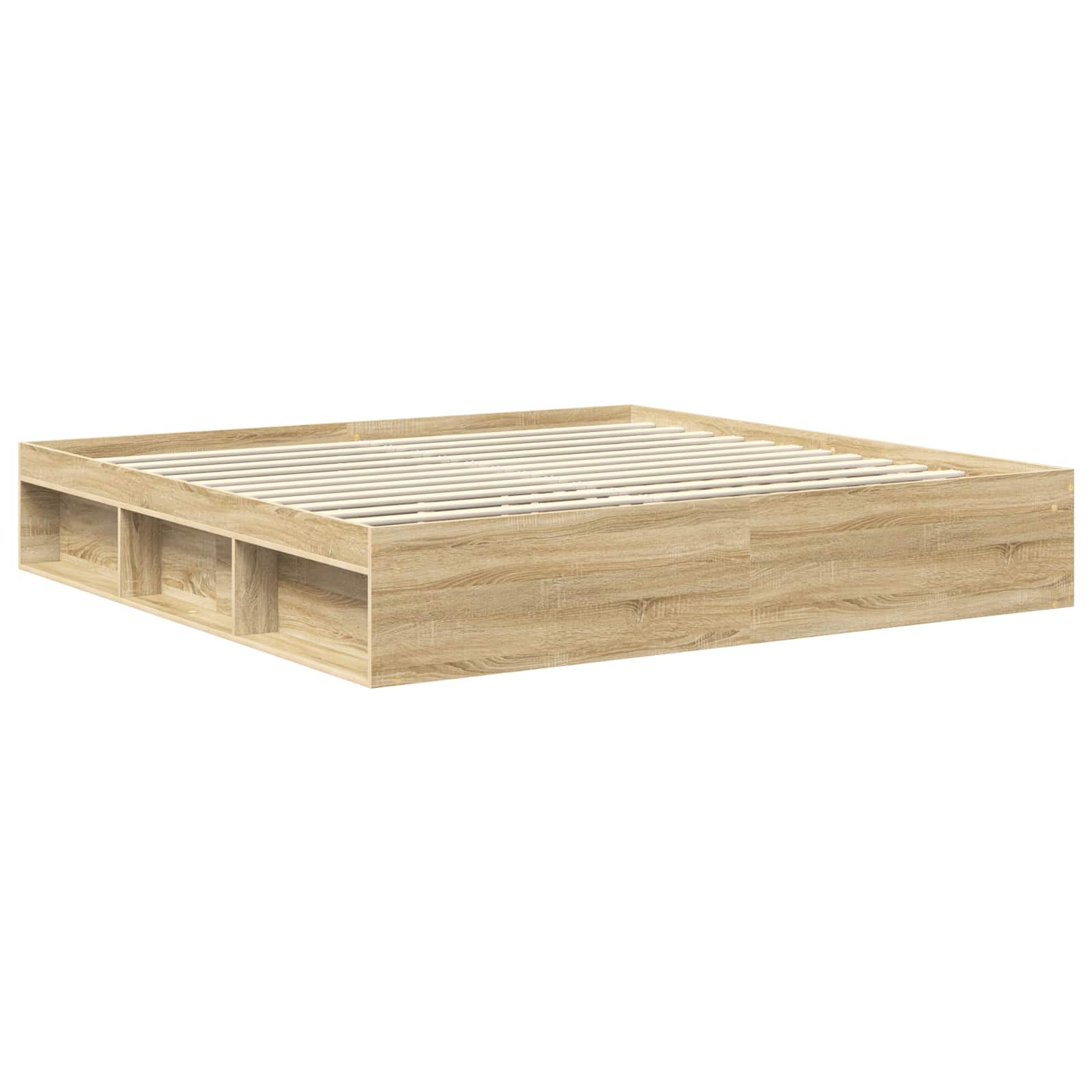 vidaXL Ramka łóżka Sonoma 200 x 200 cm Materiał drewnopochodny