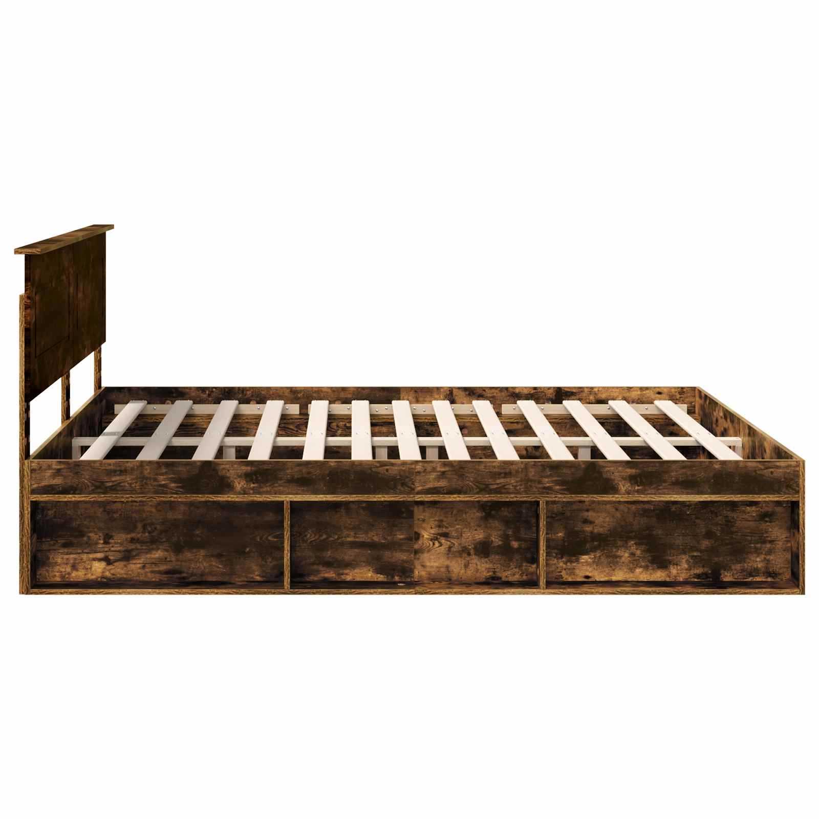 vidaXL Ramka łóżka Dąb wędzony 200 x 200 cm Materiał drewnopochodny