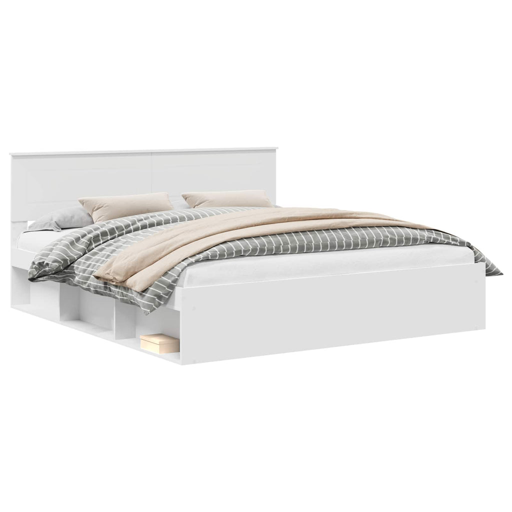 vidaXL Ramka łóżka Biały 180 x 200 cm Materiał drewnopochodny