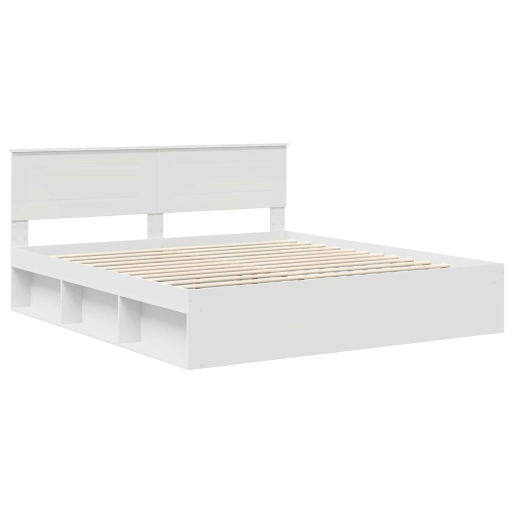 vidaXL Ramka łóżka Biały 180 x 200 cm Materiał drewnopochodny