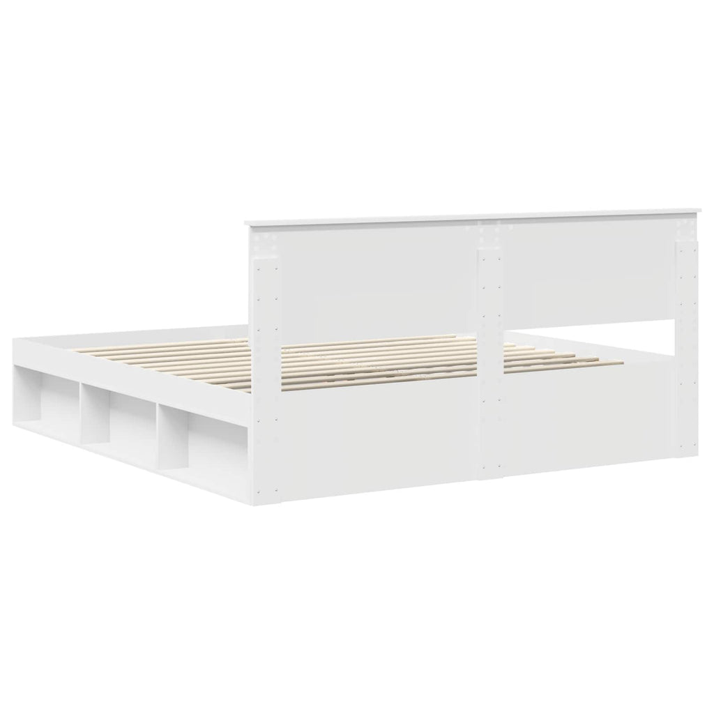 vidaXL Ramka łóżka Biały 180 x 200 cm Materiał drewnopochodny