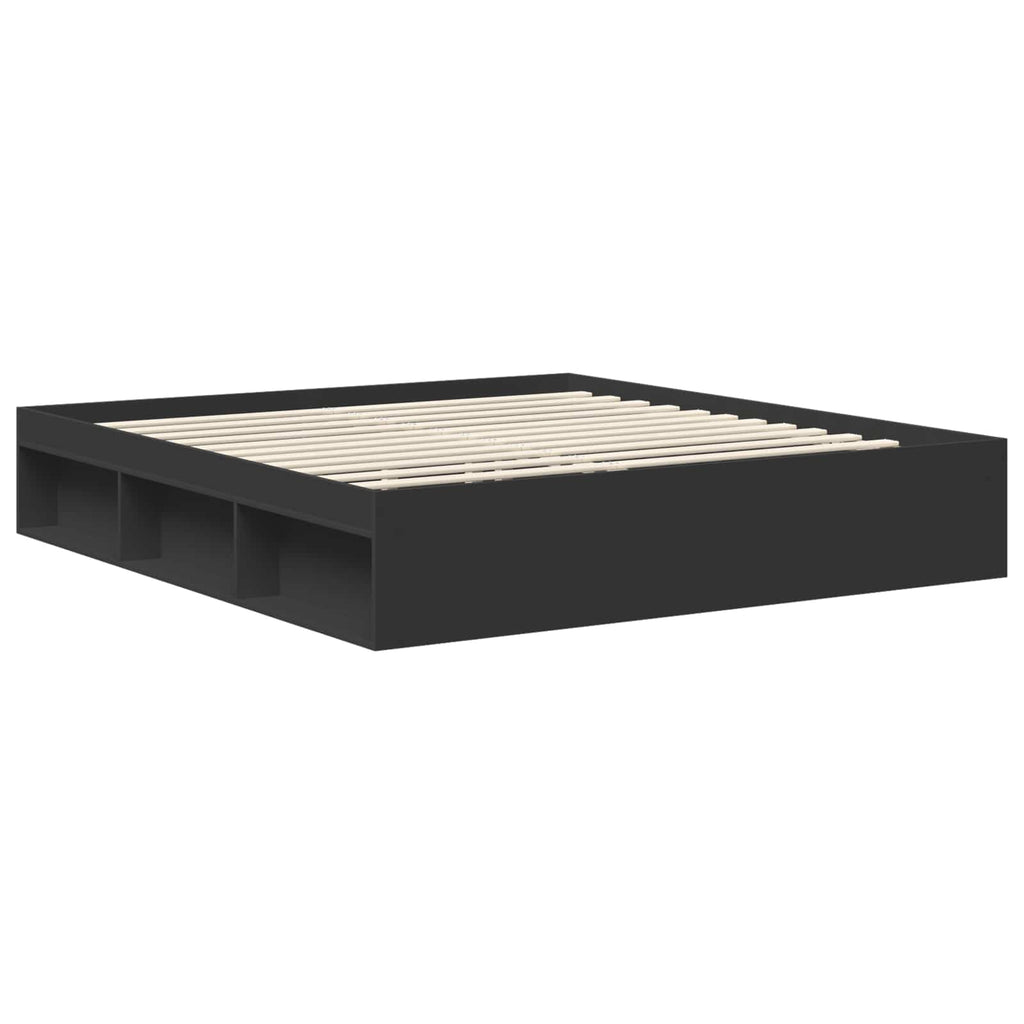 vidaXL Ramka łóżka Czarny 180 x 200 cm Materiał drewnopochodny