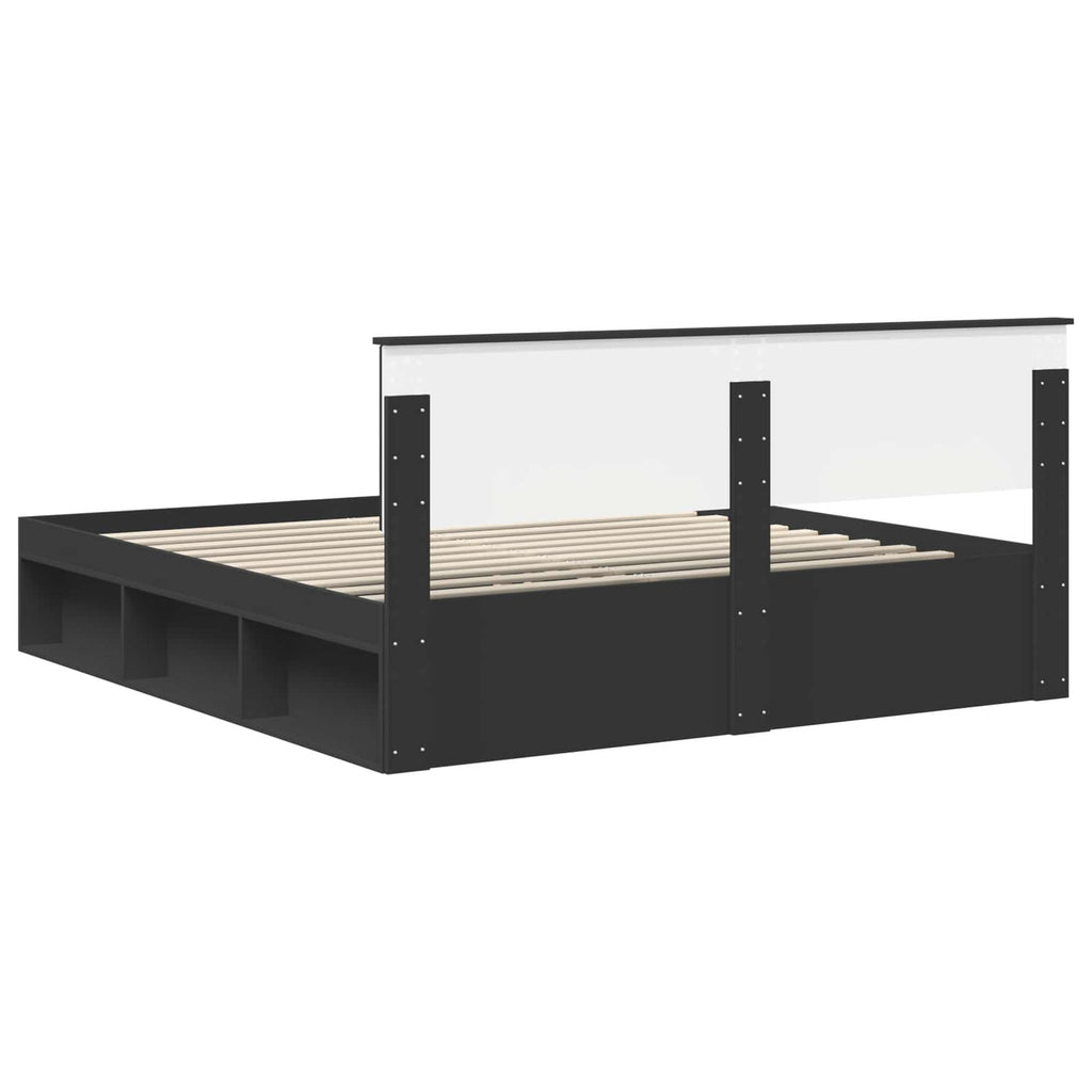 vidaXL Ramka łóżka Czarny 180 x 200 cm Materiał drewnopochodny