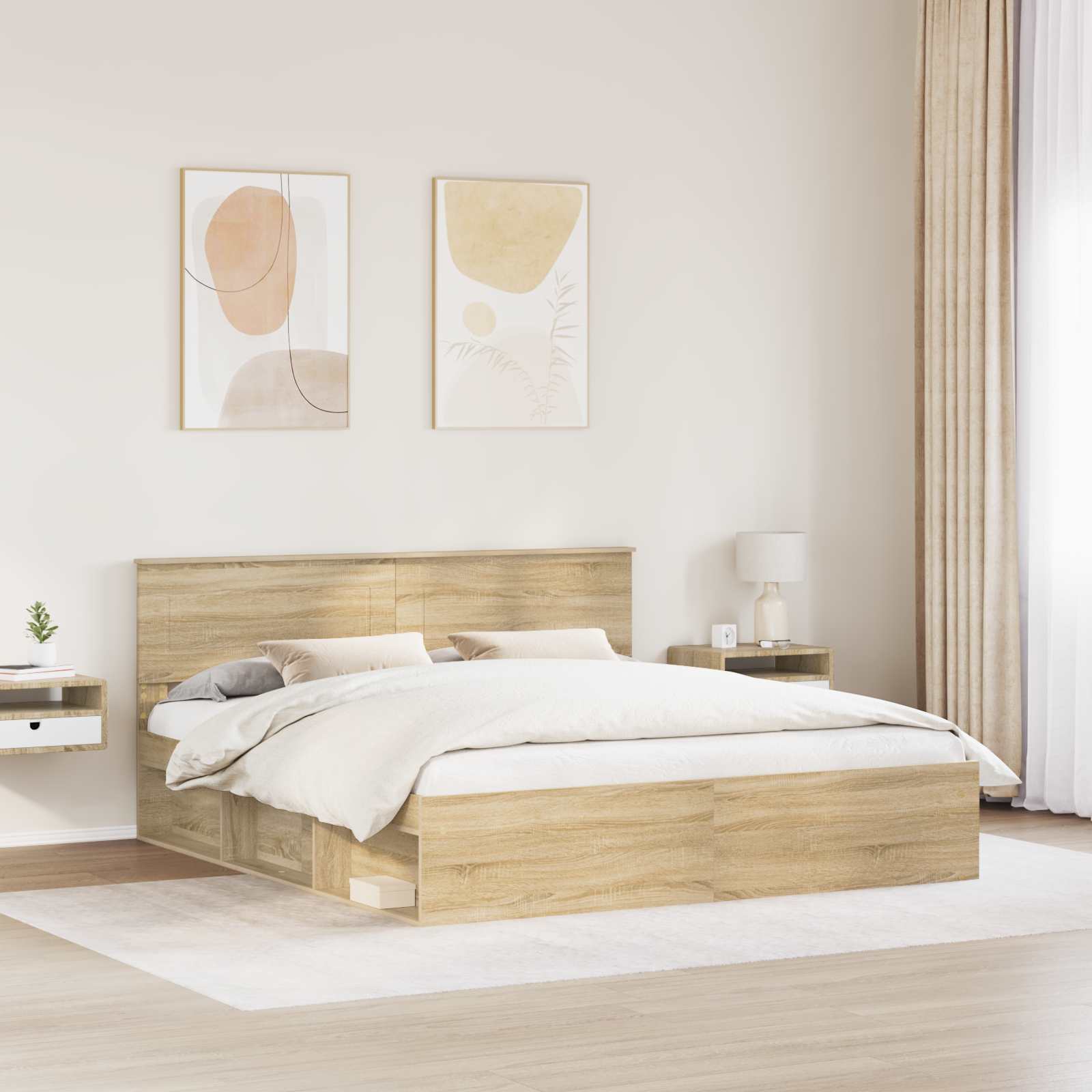 vidaXL Ramka łóżka Sonoma 180 x 200 cm Materiał drewnopochodny