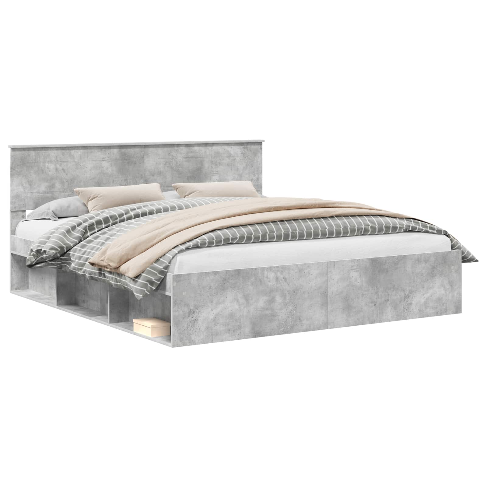 vidaXL Ramka łóżka Betonowy 180 x 200 cm Materiał drewnopochodny