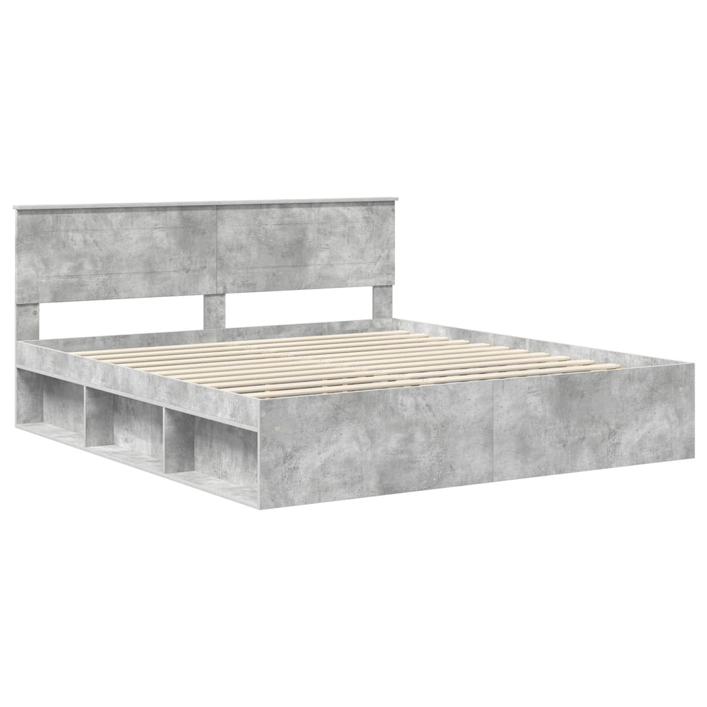 vidaXL Ramka łóżka Betonowy 180 x 200 cm Materiał drewnopochodny