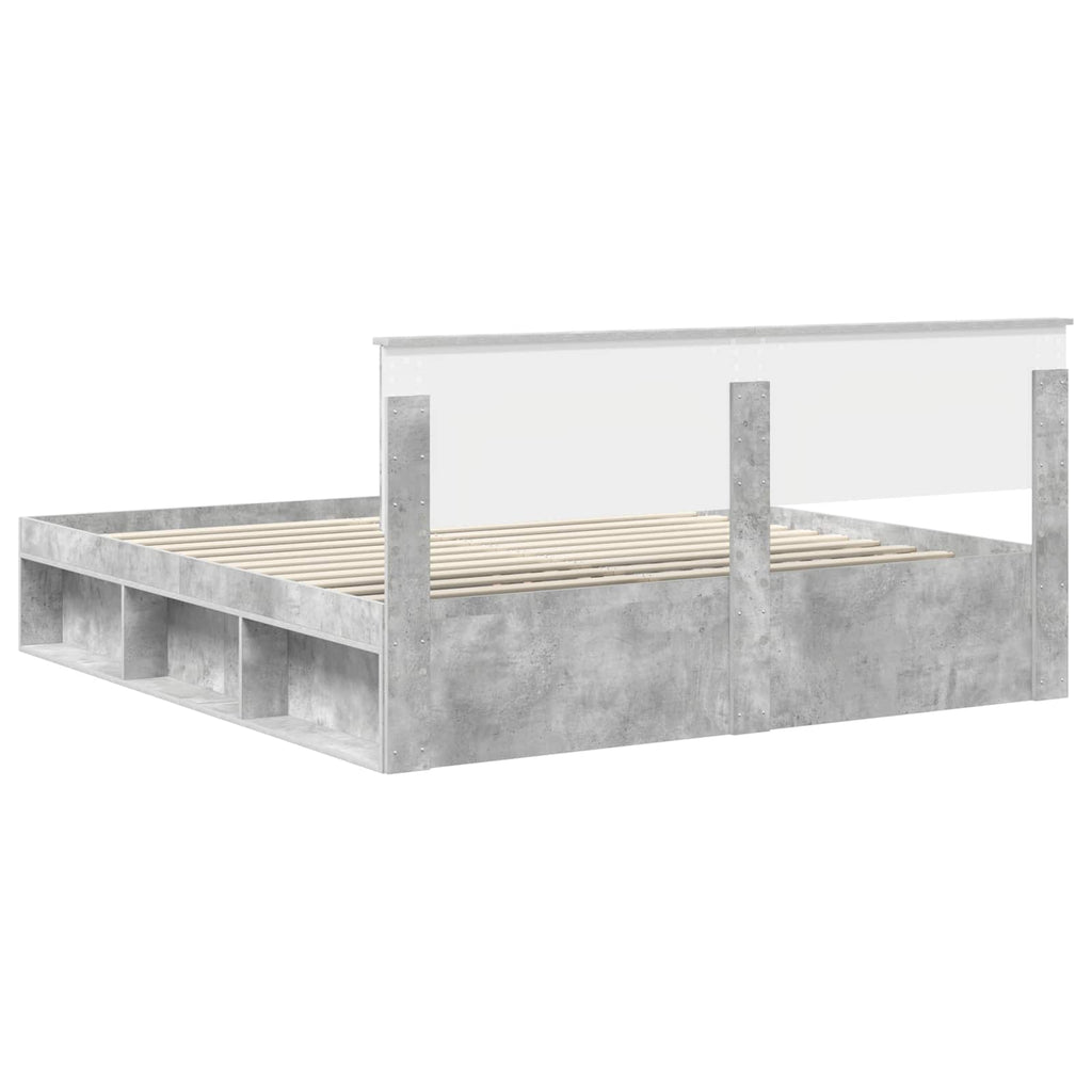 vidaXL Ramka łóżka Betonowy 180 x 200 cm Materiał drewnopochodny
