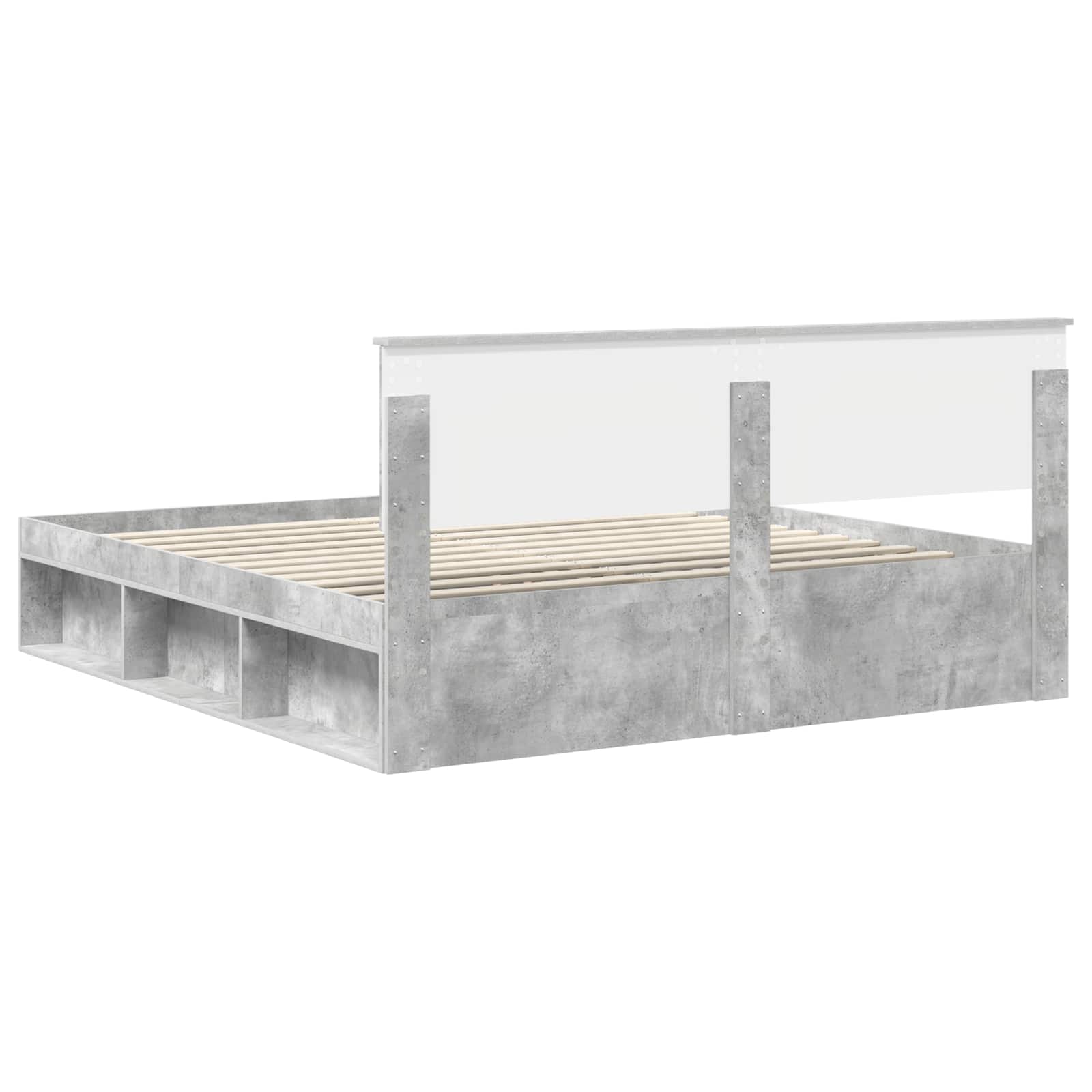 vidaXL Ramka łóżka Betonowy 180 x 200 cm Materiał drewnopochodny