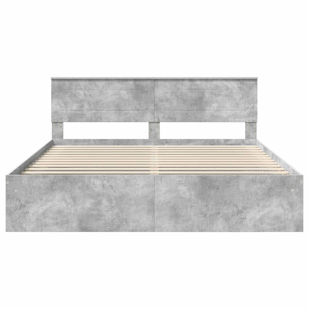 vidaXL Ramka łóżka Betonowy 180 x 200 cm Materiał drewnopochodny