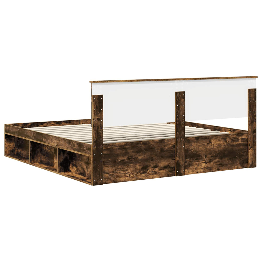 vidaXL Ramka łóżka Dąb wędzony 180 x 200 cm Materiał drewnopochodny