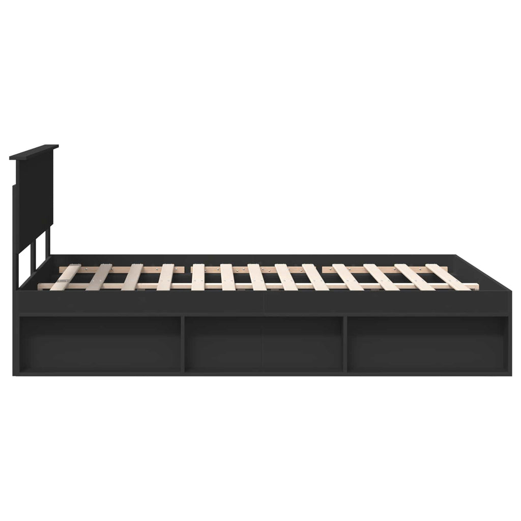 vidaXL Ramka łóżka Czarny 160 x 200 cm Materiał drewnopochodny