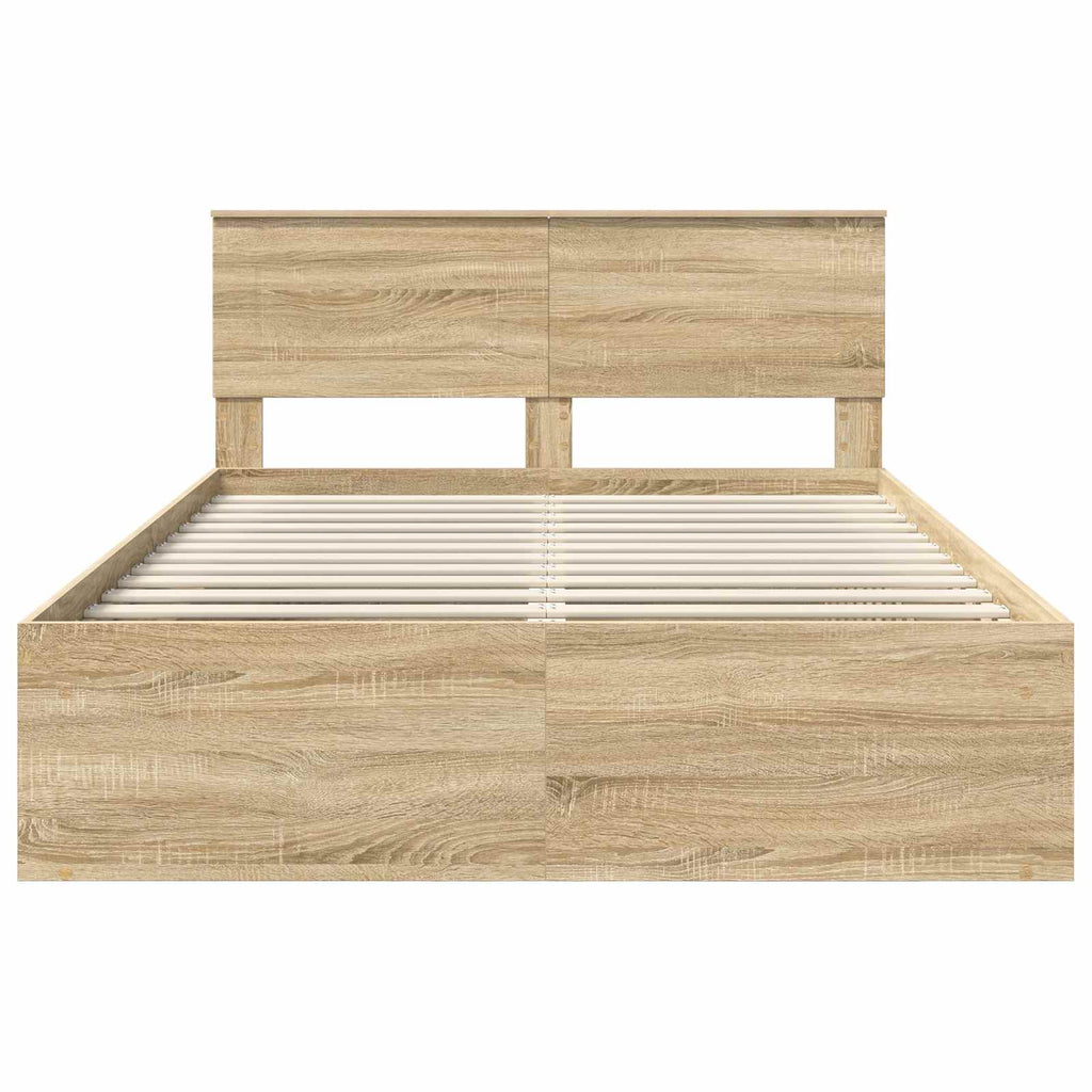 vidaXL Ramka łóżka Sonoma 160 x 200 cm Materiał drewnopochodny