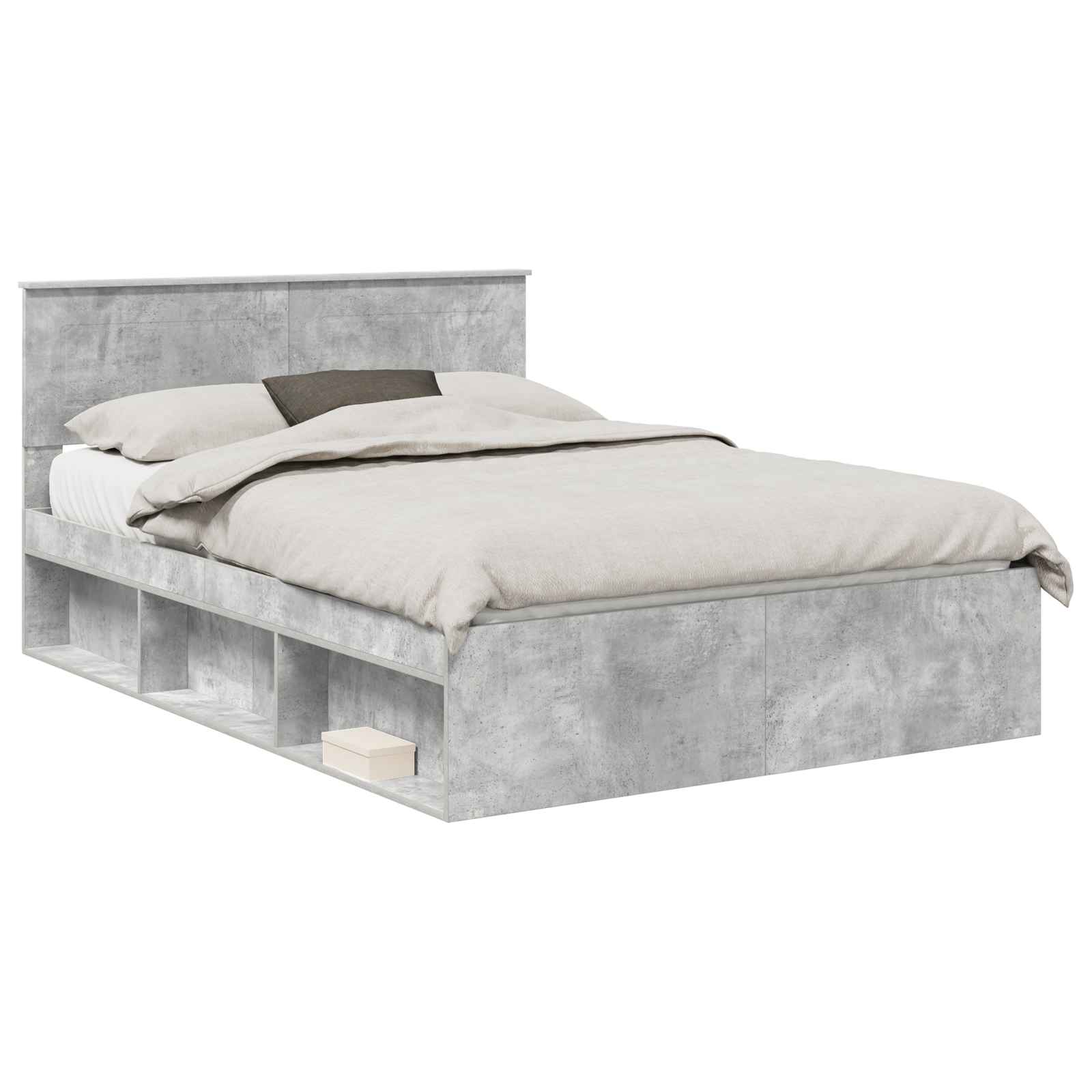 vidaXL Ramka łóżka Betonowy 160 x 200 cm Materiał drewnopochodny