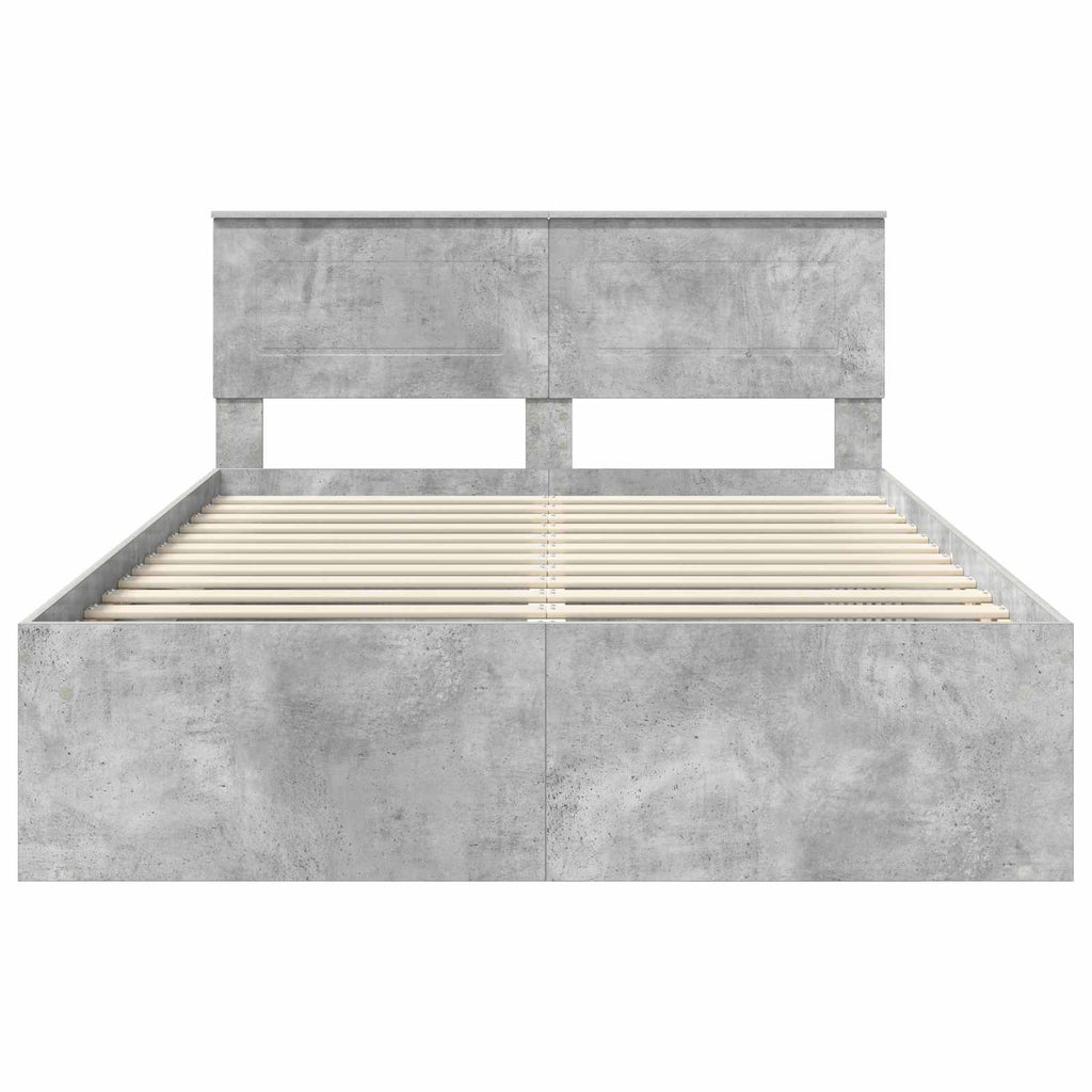 vidaXL Ramka łóżka Betonowy 160 x 200 cm Materiał drewnopochodny
