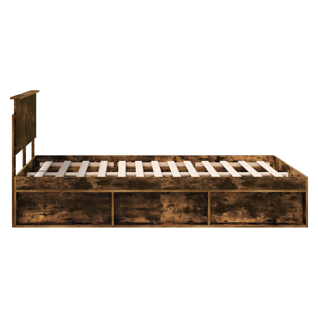 vidaXL Ramka łóżka Dąb wędzony 160 x 200 cm Materiał drewnopochodny