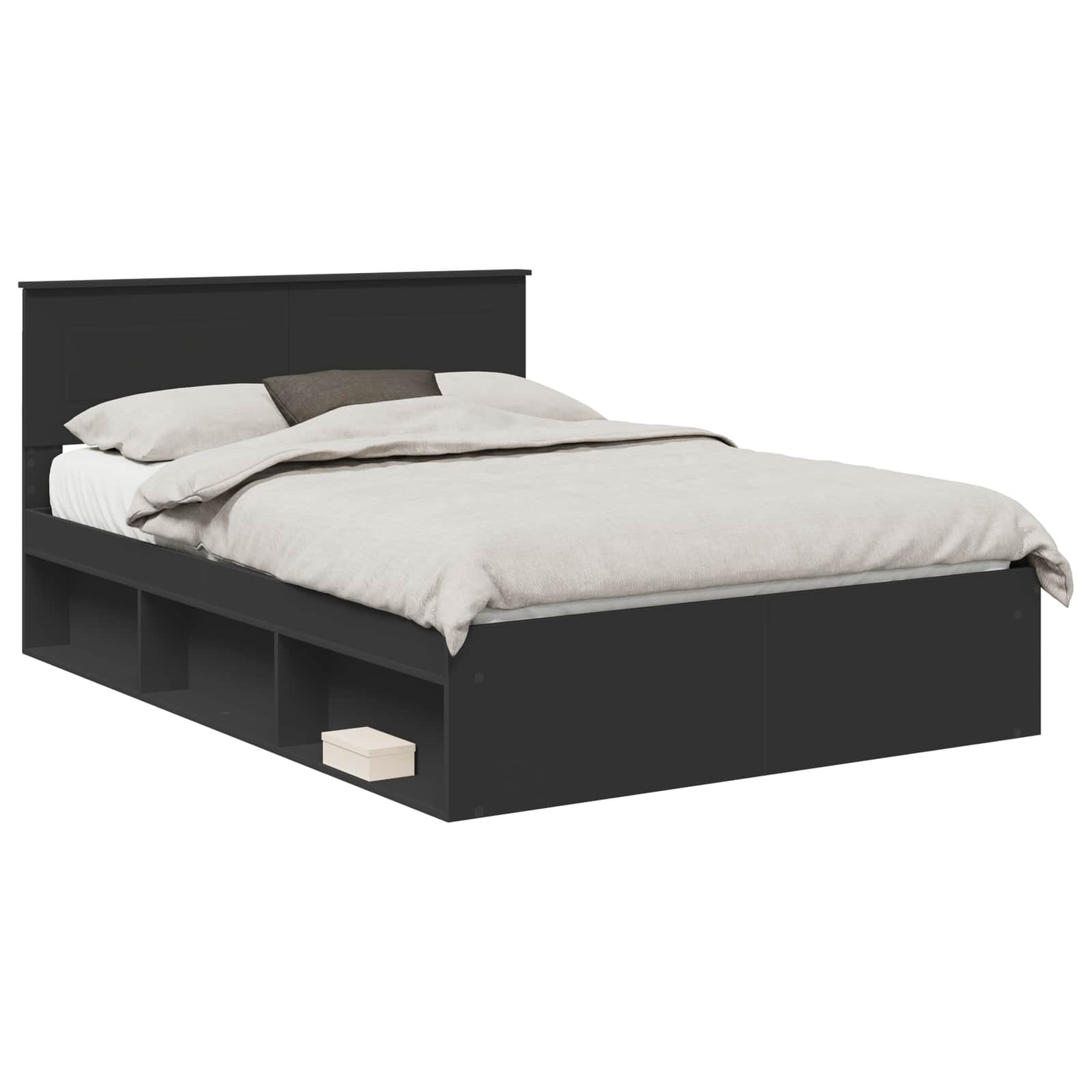 vidaXL Ramka łóżka Czarny 150 x 200 cm Materiał drewnopochodny