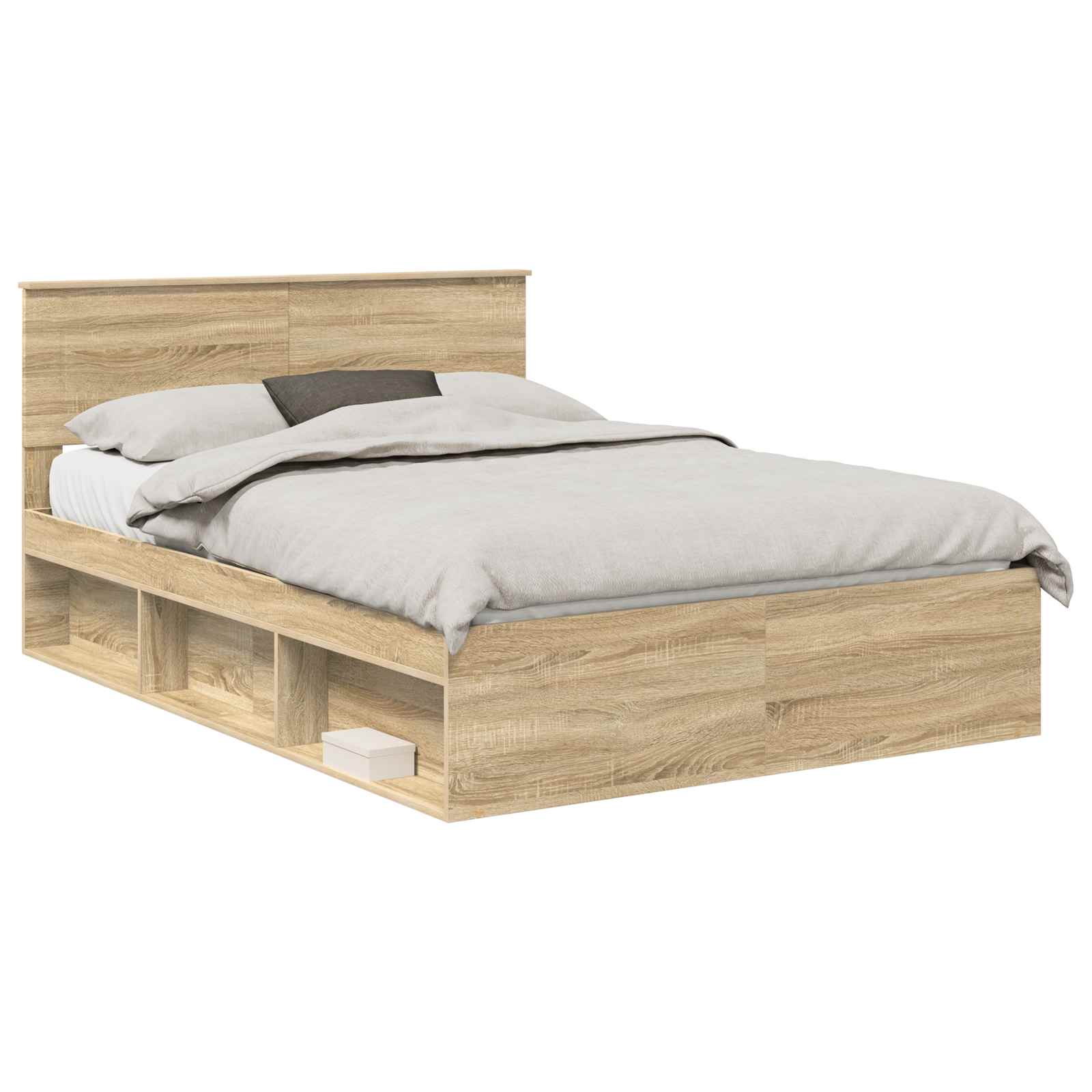 vidaXL Ramka łóżka Dąb wędzony 150 x 200 cm Materiał drewnopochodny