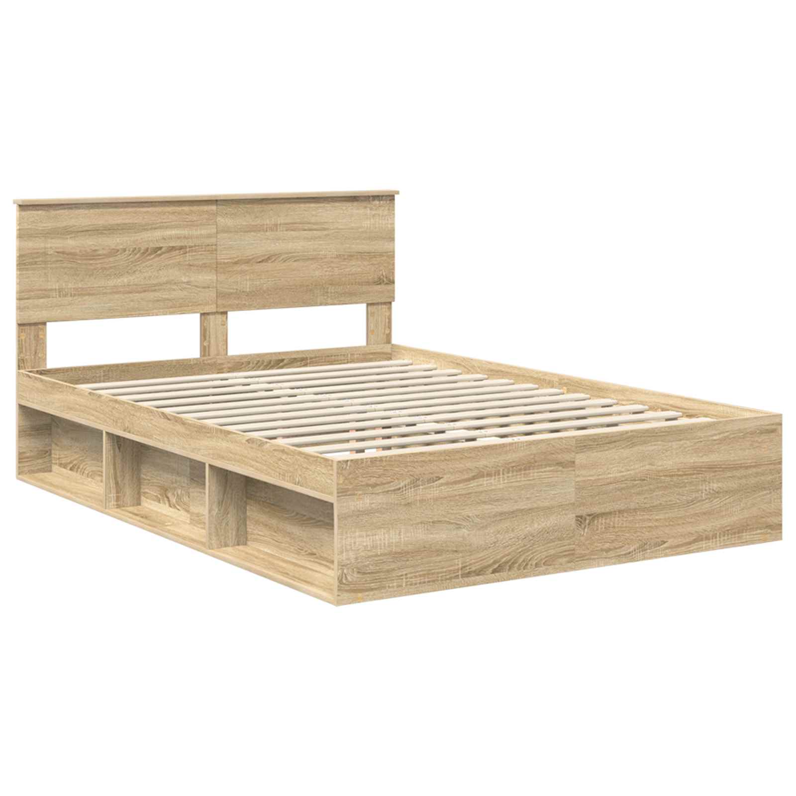 vidaXL Ramka łóżka Dąb wędzony 150 x 200 cm Materiał drewnopochodny