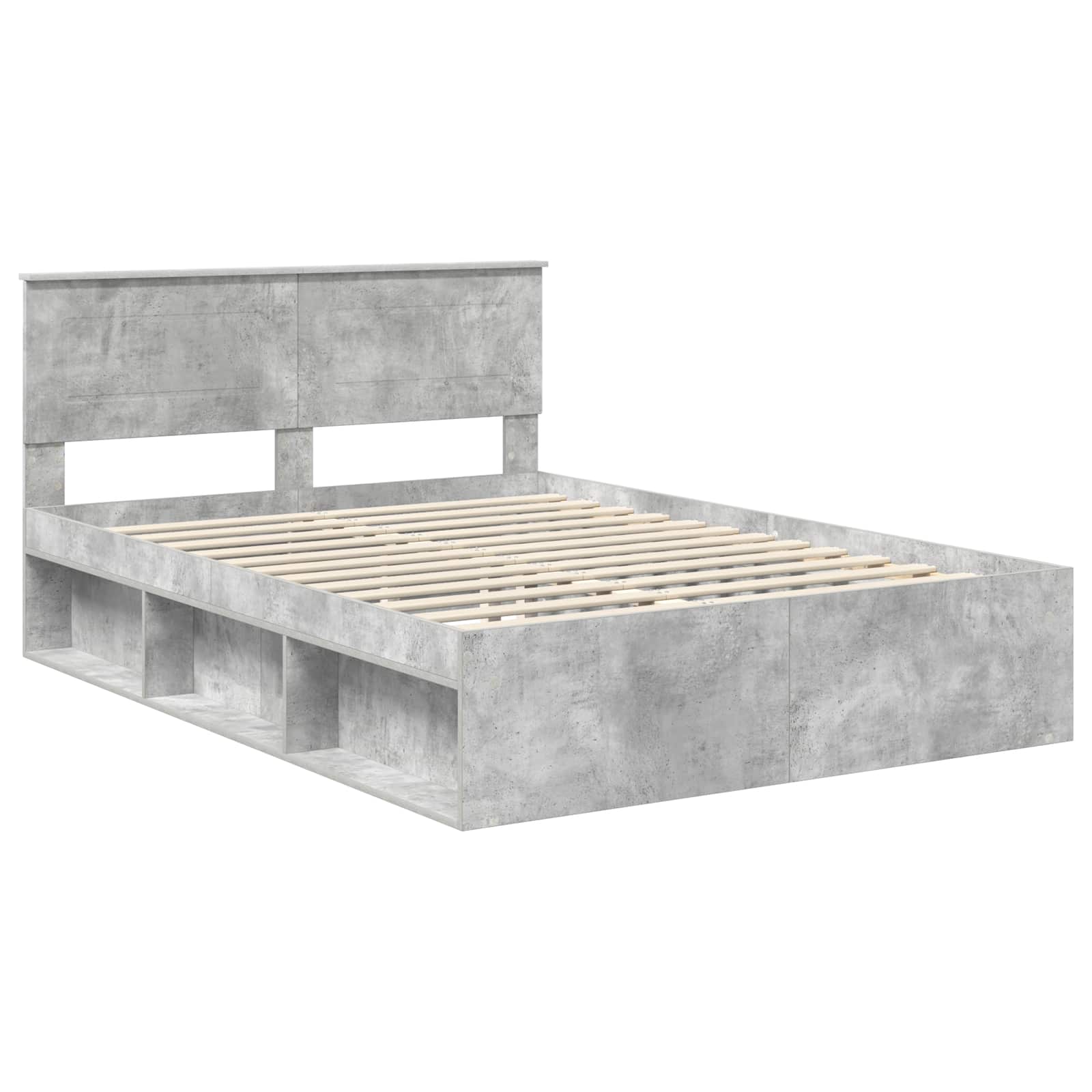 vidaXL Ramka łóżka Szary beton 150 x 200 cm Materiał drewnopochodny