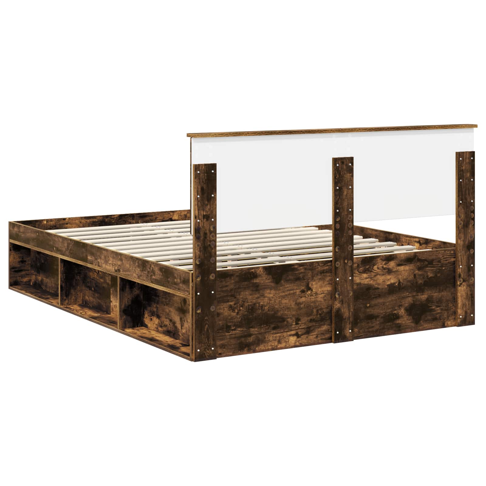 vidaXL Ramka łóżka Dąb wędzony 150 x 200 cm Materiał drewnopochodny