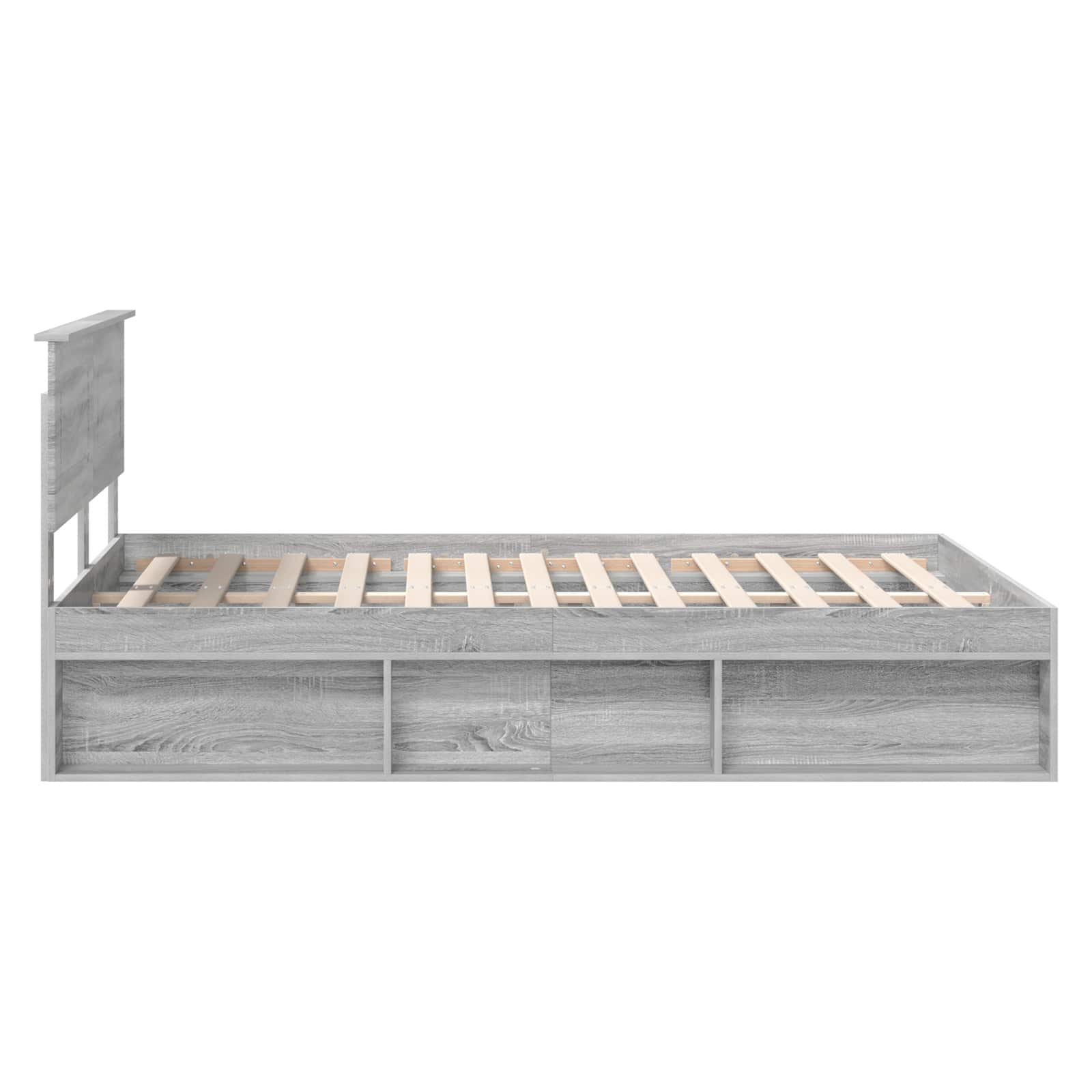 vidaXL Ramka łóżka Szary Sonoma 150 x 200 cm Materiał drewnopochodny