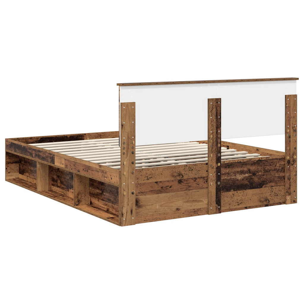 vidaXL Ramka łóżka Stare drewno 150 x 200 cm Materiał drewnopochodny