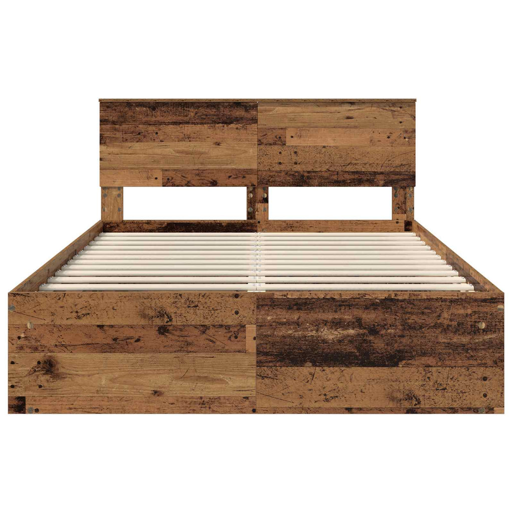 vidaXL Ramka łóżka Stare drewno 150 x 200 cm Materiał drewnopochodny