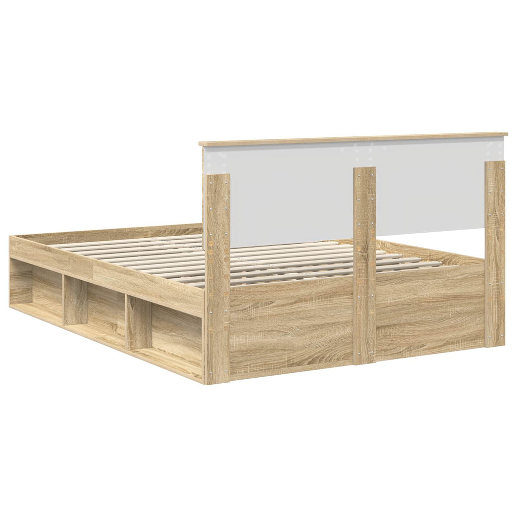 vidaXL Ramka łóżka Sonoma 140 x 190 cm Materiał drewnopochodny