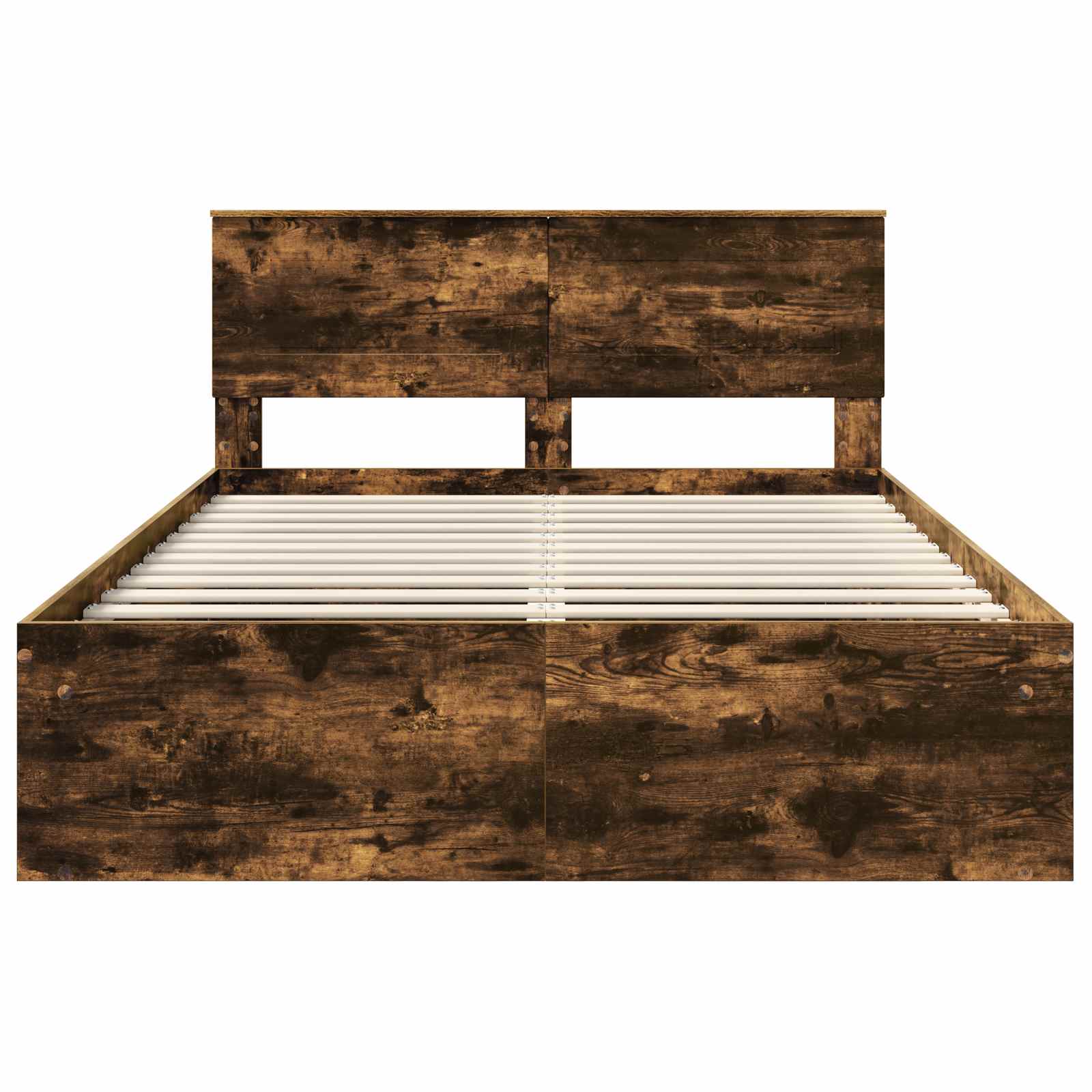 vidaXL Ramka łóżka Dąb wędzony 140 x 190 cm Materiał drewnopochodny