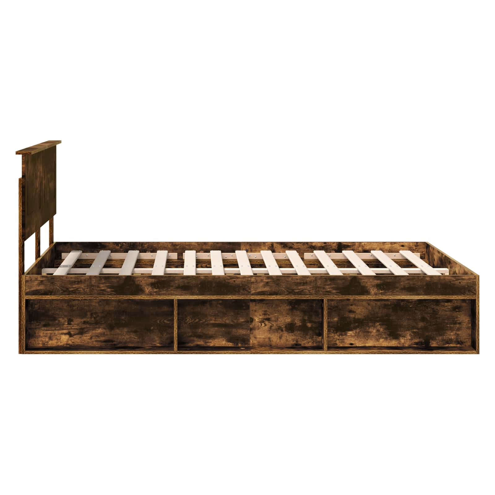 vidaXL Ramka łóżka Dąb wędzony 140 x 190 cm Materiał drewnopochodny