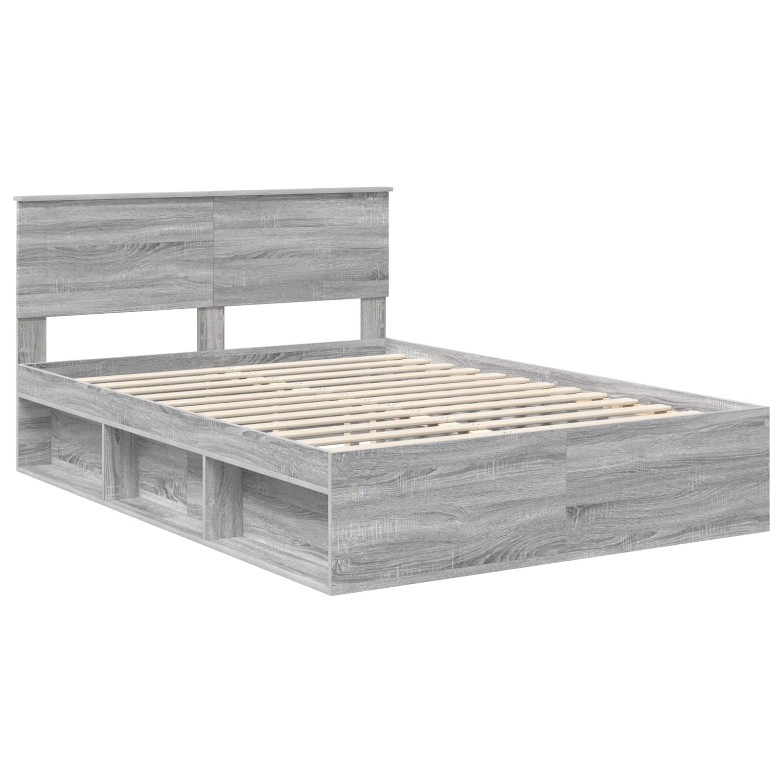vidaXL Ramka łóżka Szary Sonoma 140 x 190 cm Materiał drewnopochodny