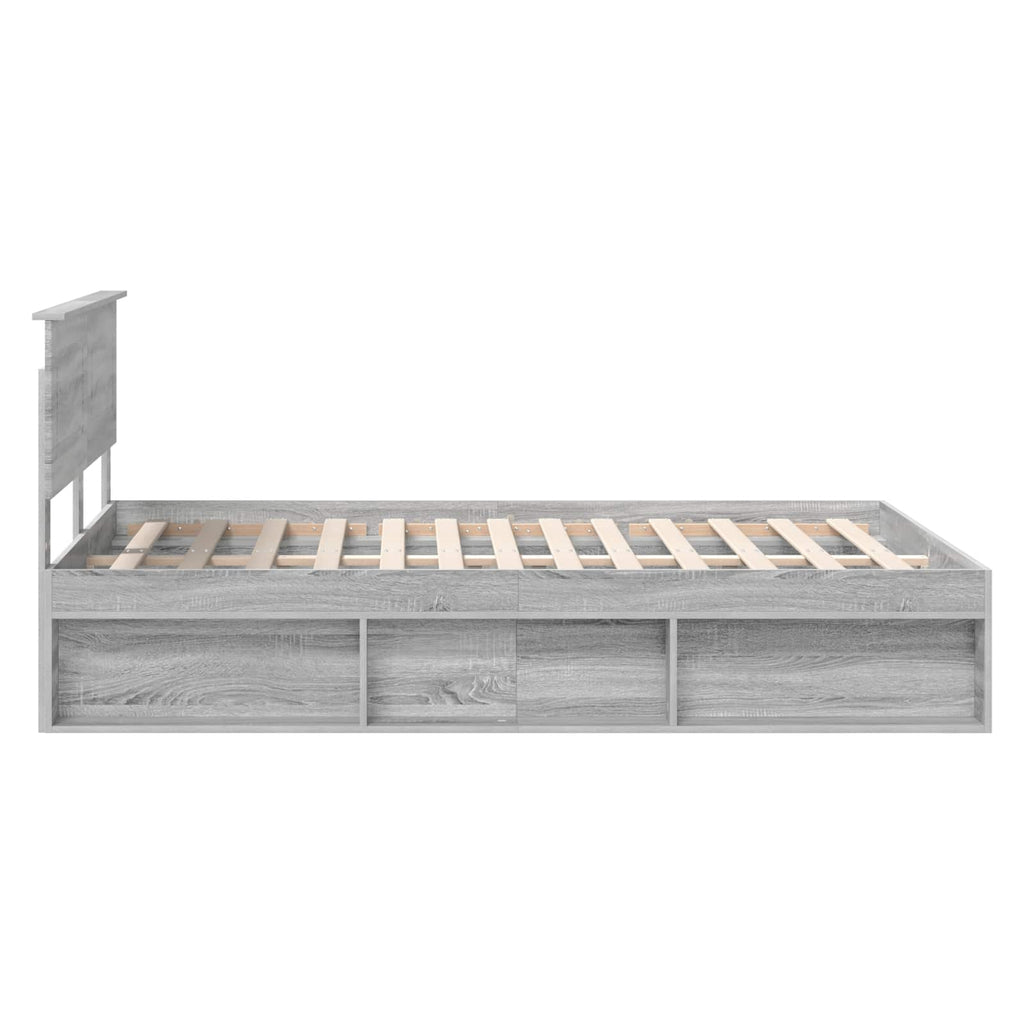 vidaXL Ramka łóżka Szary Sonoma 140 x 190 cm Materiał drewnopochodny