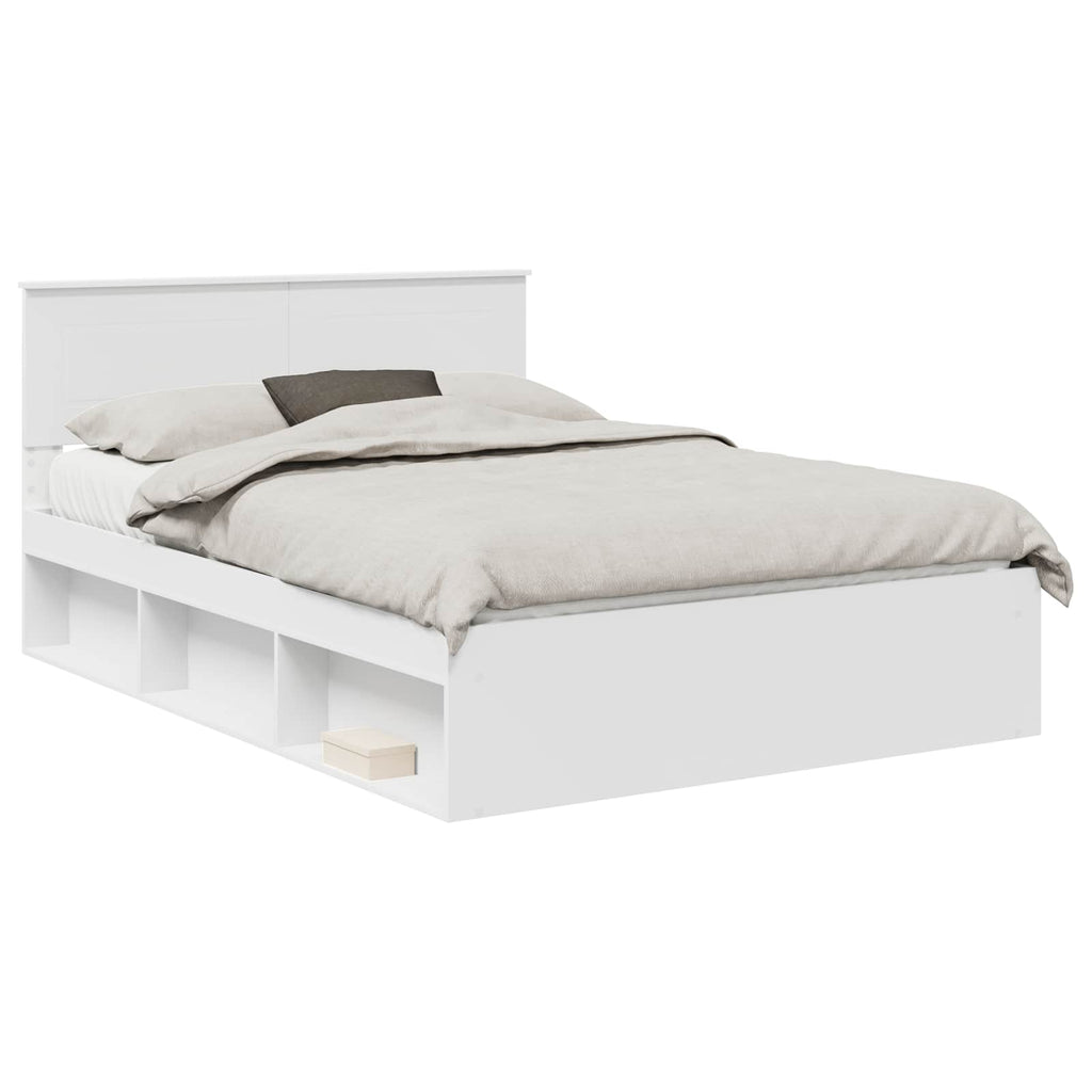 vidaXL Ramka łóżka Biały 140 x 200 cm Materiał drewnopochodny