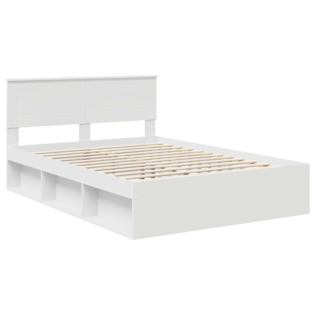 vidaXL Ramka łóżka Biały 140 x 200 cm Materiał drewnopochodny