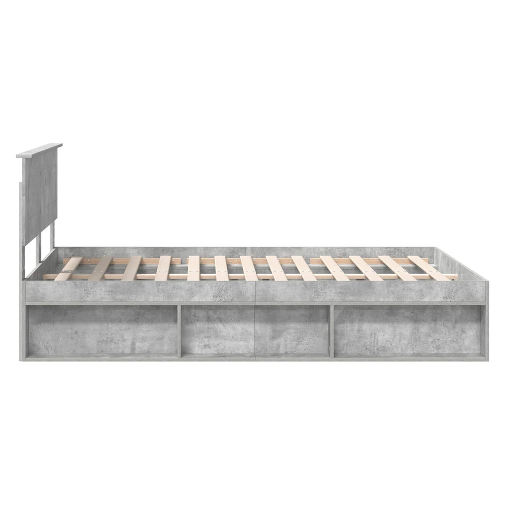 vidaXL Ramka łóżka Betonowy 140 x 200 cm Materiał drewnopochodny