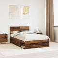 vidaXL Ramka łóżka Stare drewno 135 x 190 cm Materiał drewnopochodny
