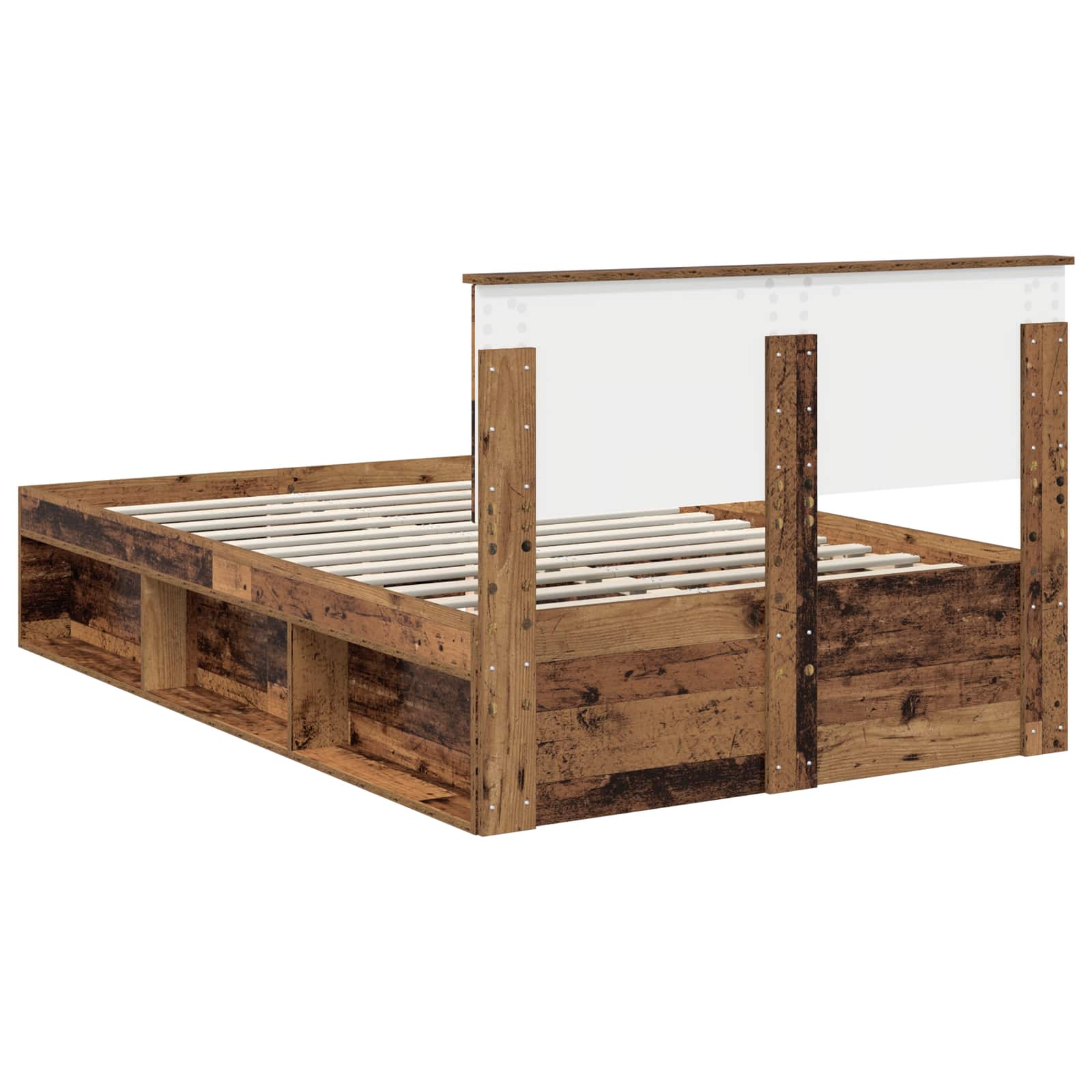 vidaXL Ramka łóżka Stare drewno 135 x 190 cm Materiał drewnopochodny