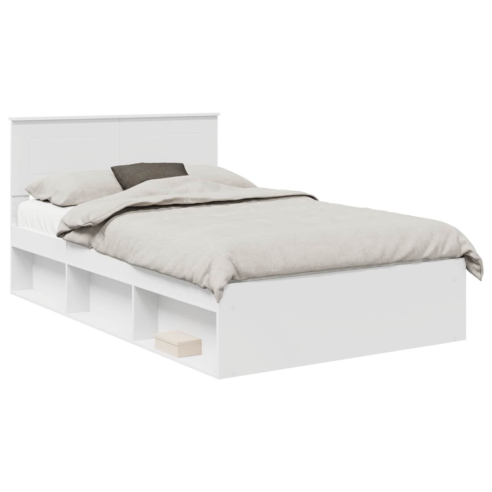 vidaXL Ramka łóżka Biały 120 x 190 cm Materiał drewnopochodny