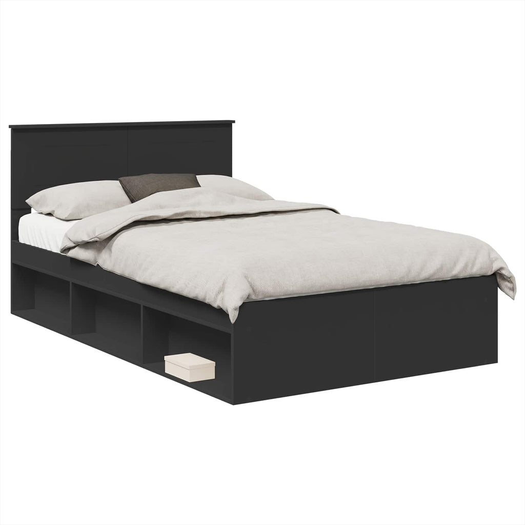 vidaXL Ramka łóżka Czarny 120 x 190 cm Materiał drewnopochodny