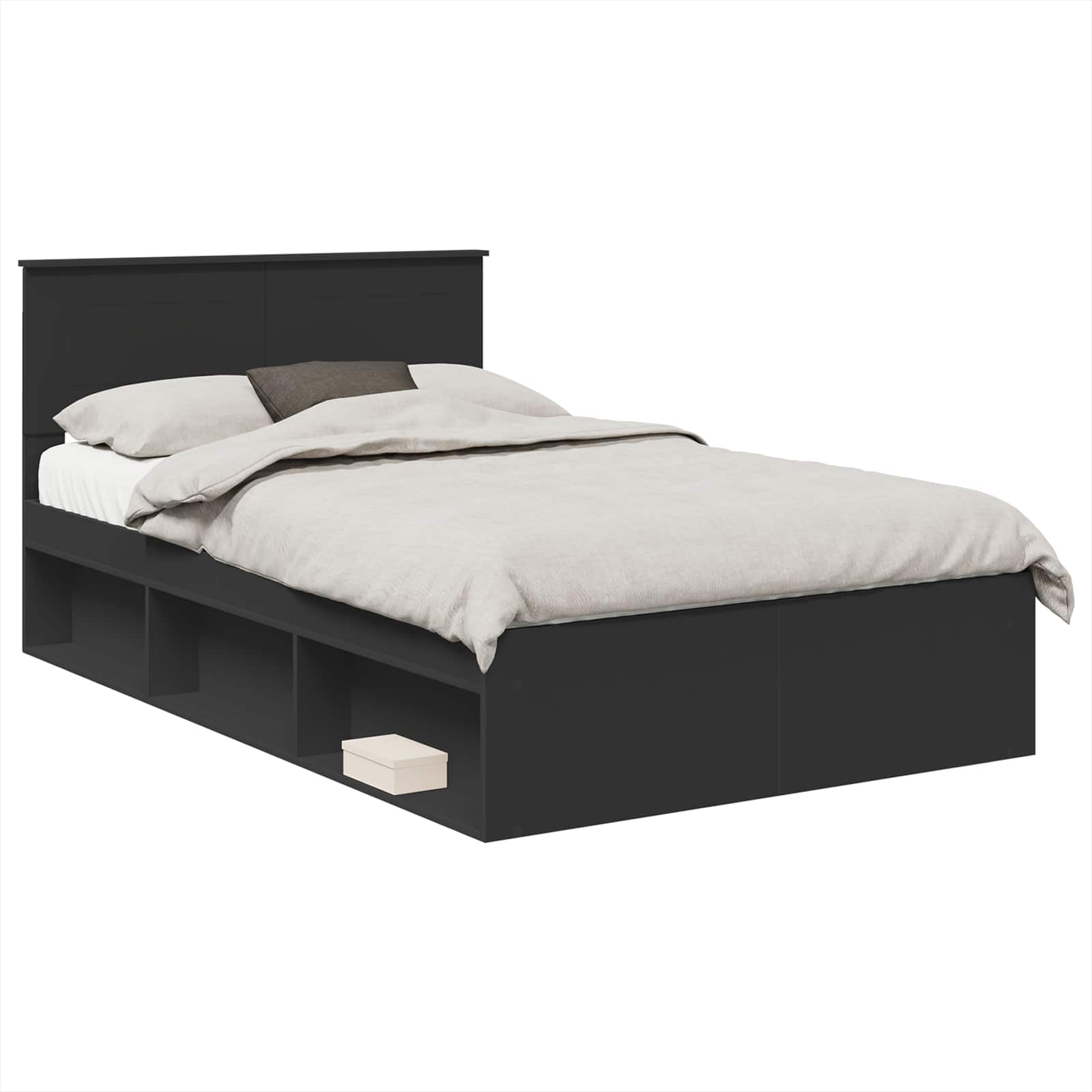 vidaXL Ramka łóżka Czarny 120 x 190 cm Materiał drewnopochodny