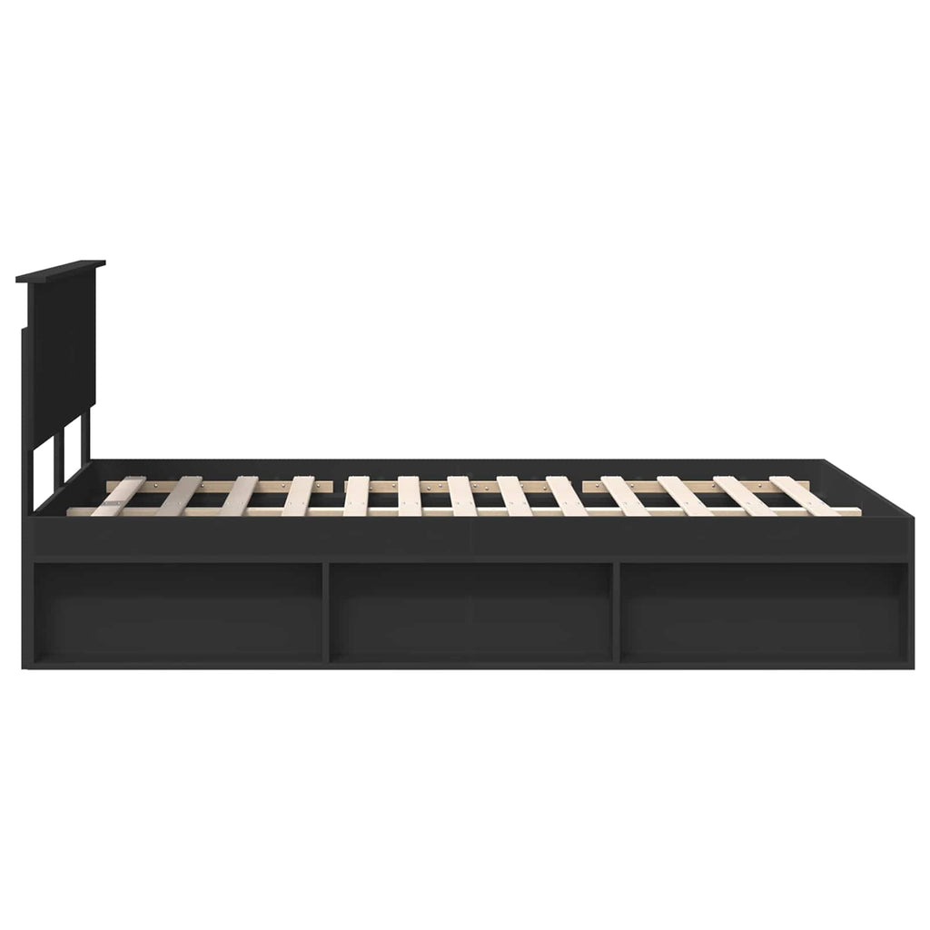 vidaXL Ramka łóżka Czarny 120 x 190 cm Materiał drewnopochodny