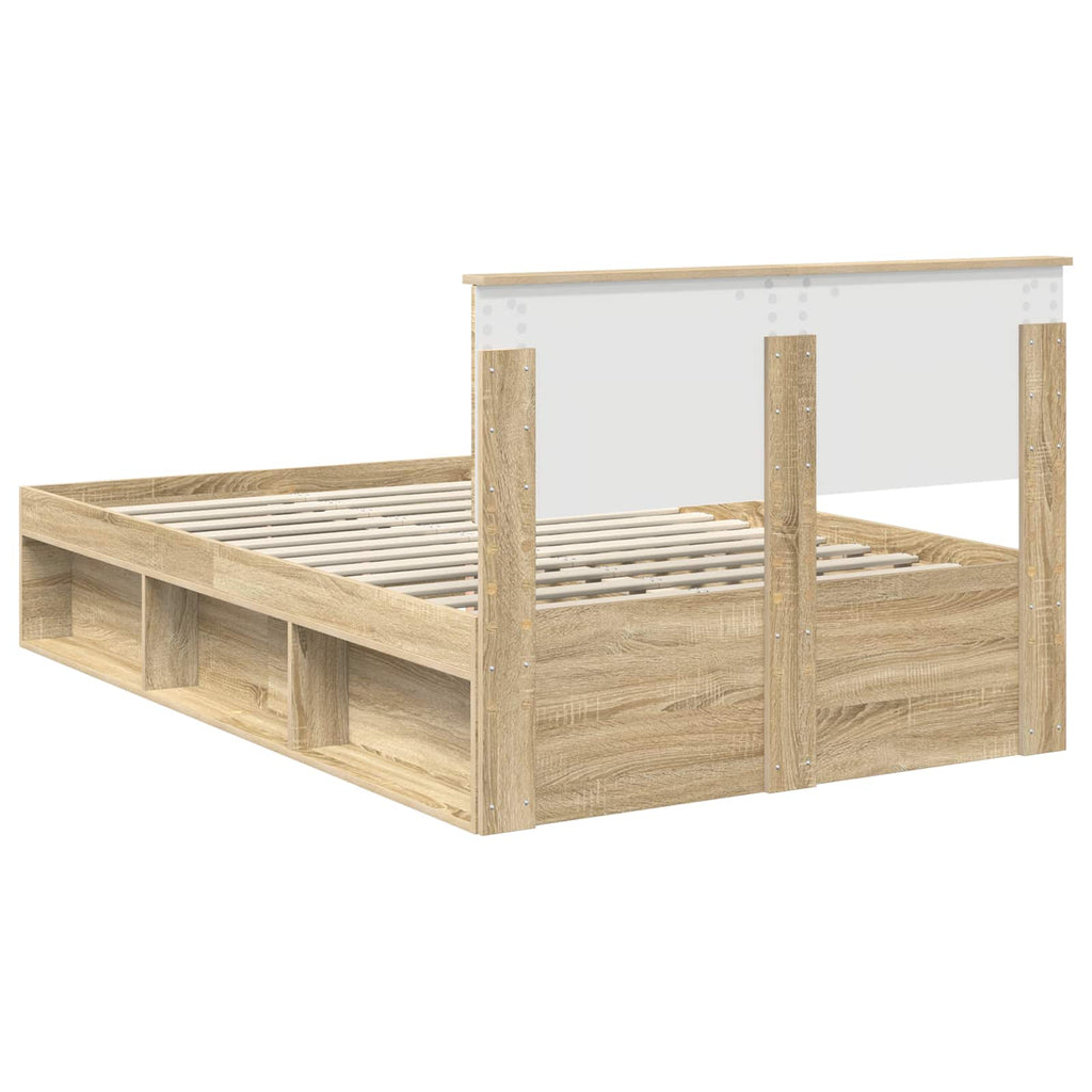 vidaXL Ramka łóżka Sonoma 120 x 190 cm Materiał drewnopochodny