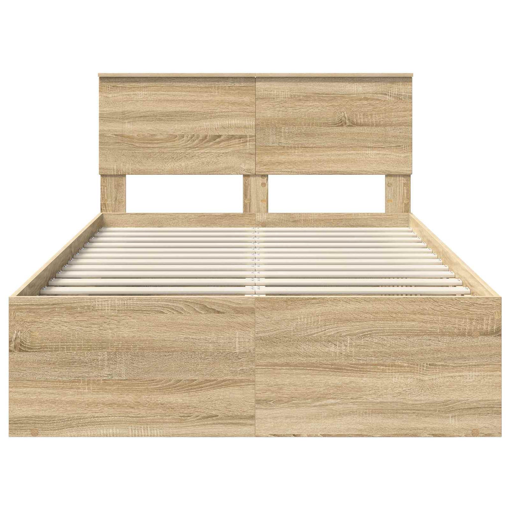 vidaXL Ramka łóżka Sonoma 120 x 190 cm Materiał drewnopochodny