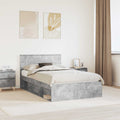 vidaXL Ramka łóżka Betonowy 120 x 190 cm Materiał drewnopochodny