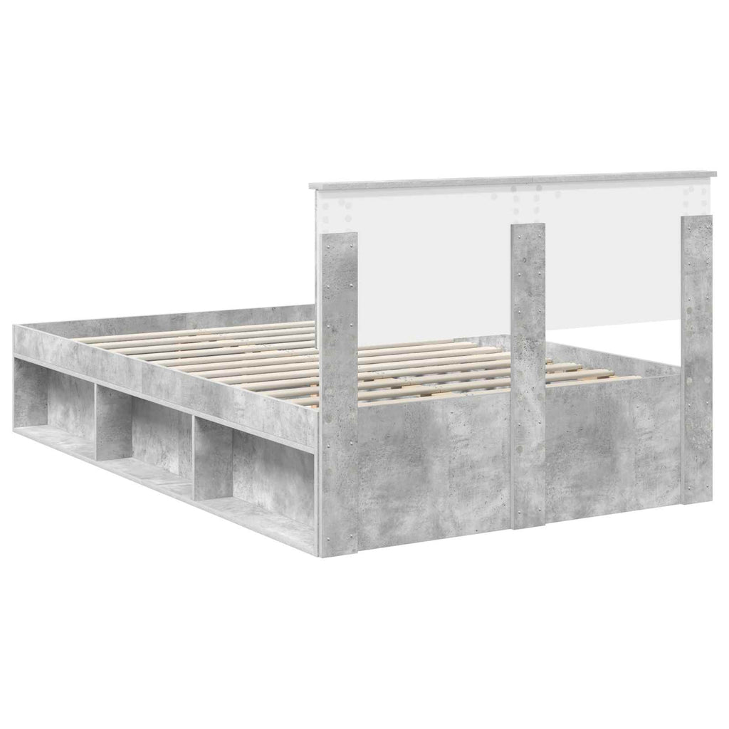 vidaXL Ramka łóżka Betonowy 120 x 190 cm Materiał drewnopochodny