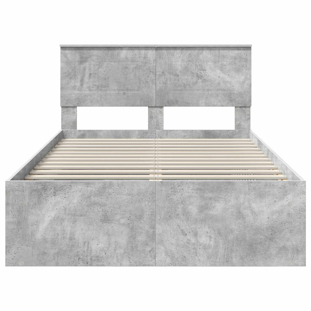 vidaXL Ramka łóżka Betonowy 120 x 190 cm Materiał drewnopochodny