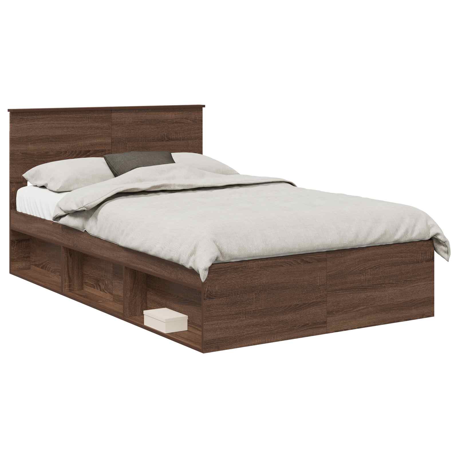 vidaXL Ramka łóżka Brązowy dąb 120 x 190 cm Materiał drewnopochodny